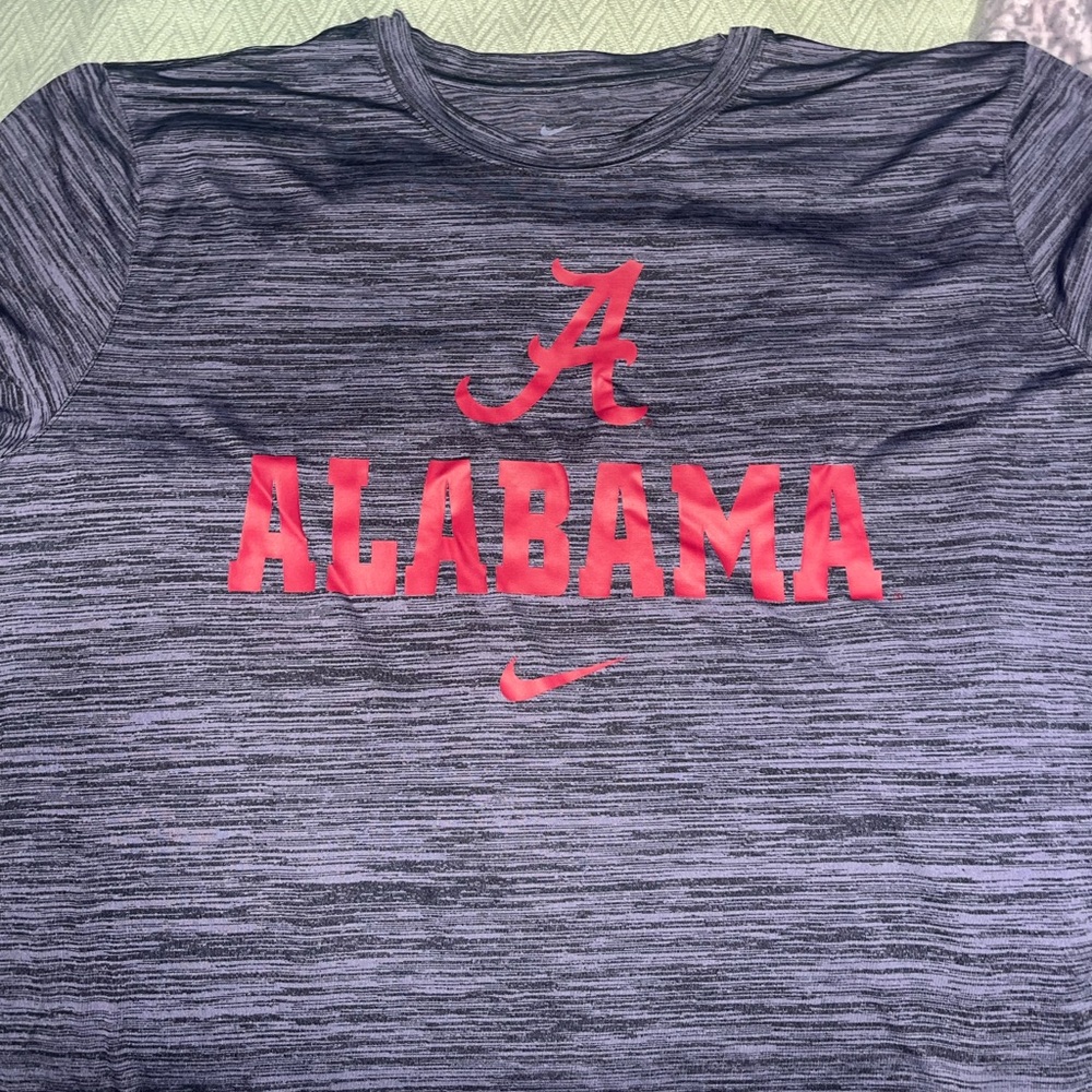 Nike Heathered Gray T-Shirt with Red Logo